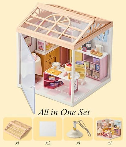 Cozy Bakery Shop Miniature House Kit with LED Light - Image 5