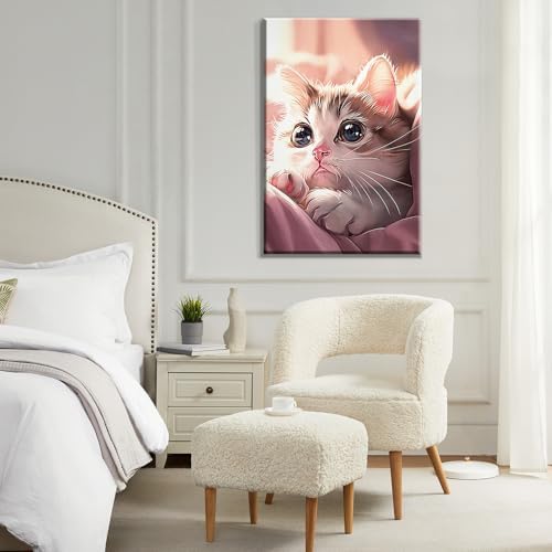 ATDMS Cat Paint by Numbers Kit for Adults with Frame, 8x12 Inch - Image 6