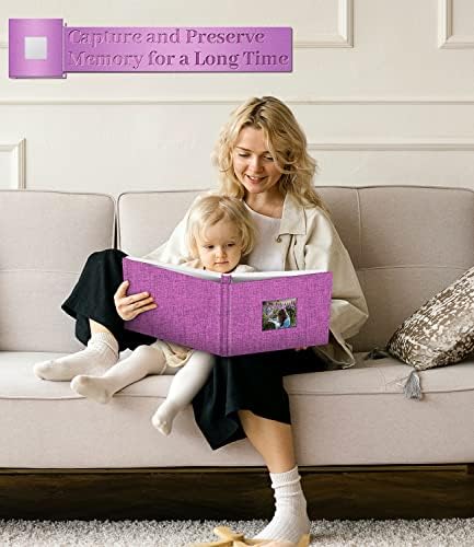 Artfeel Photo Album Self Adhesive Scrapbook Album for 3x5 4x6 5x7 8x10 Pictures,40 Pages Linen Cover with Display Window DIY Photo Book,Ideal Gifts for Family Travel Wedding Baby - Image 6