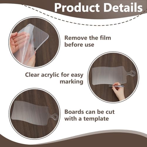 INFUNLY Curved Acrylic Charcuterie Board Template 15x7Inch Handle Design Serving Board Router Template Woodworking Tracing Stencil Cut Guide Tool for DIY Wooden Cutting Board Making - Image 4