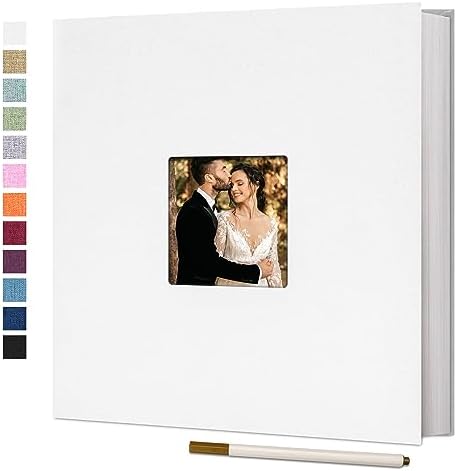 Vienrose Large Photo Album Self Adhesive for 4x6 8x10 Pictures Linen Scrapbook Album DIY 40 Blank Pages with A Metallic Pen by Vienrose