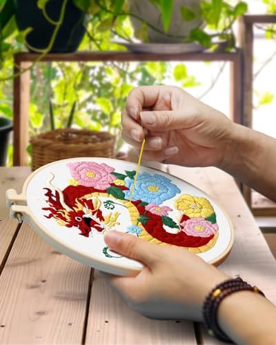 TINDTOP Embroidery Kit for Beginners Adult, Elephant Embroidery Kit for Beginners Include Embroidery Cloth Hoops Threads for Craft Lover Hand Stitch with Embroidery Skill Techniques - Image 4