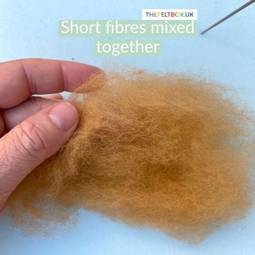 The Felt Box Needle Felting Wool – Gray & Brown Shade Pack 100g / 3.5oz – Short Fiber Carded New Zealand Wool Batts ~27 Microns – Perfect for Animals Dolls Figures Crafts Core & Finishing - Image 4
