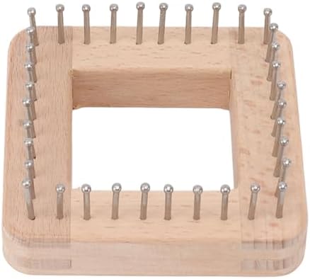 Square Wooden Knitting Loom with Multiple Hooks, Mini Crochet Board for Weaving Scarves, Hats, Socks and Hairband - DIY Beginner Knitting Tool by BAFOVY
