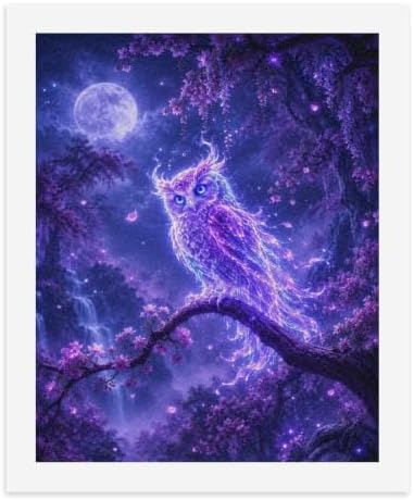 Bozfoxa Paint by Numbers Kit for Adults Beginner Blossom Branch Owl - Image 2