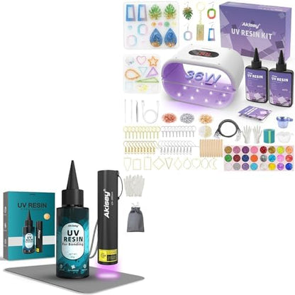Akisey UV Resin Kit with Light & UV Resin Jewelry Making Kit by AkiseyDirect