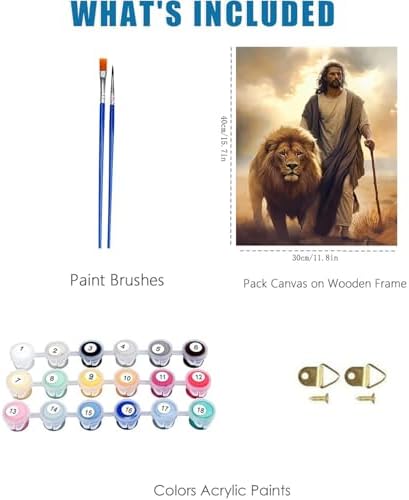 BAWKENTON Paint by Numbers for Adults and Kids, Religious Christian Painting by Number Kits On Canvas, Jesus Number Artist Paint by Number Kit Funny DIY, Home Wall Decor, Gifts 12X16in - Image 5