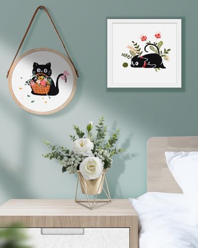 TINDTOP 2 Pack Embroidery Kit for Adult Beginners, Embroidery DIY Starter Kit, with Black Cat and Flowers Stamped Patterns, Hoop, Tools, Colorful Threads with Needles, Instructions - Image 5
