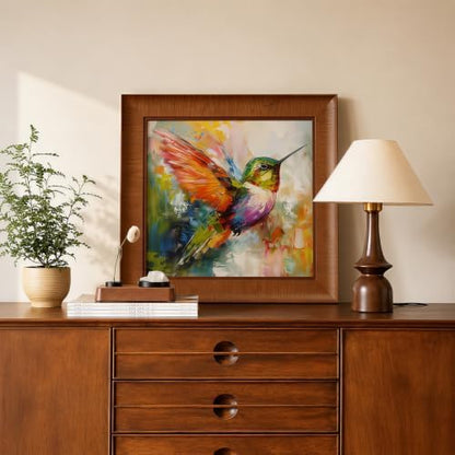 Colorful Hummingbird Stamped Cross Stitch Kits for Beginner 13.7x13.7 Inch - Image 5