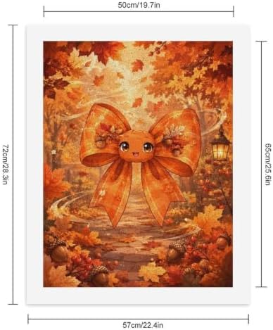 Paint by Numbers Kit for Adults Beginner Art Decor Orange Autumn Bow - Image 2