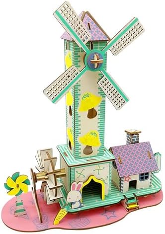 Log Cabin 3D Wooden House Puzzle,DIY Mini Building Model Kit，005 - Image 4