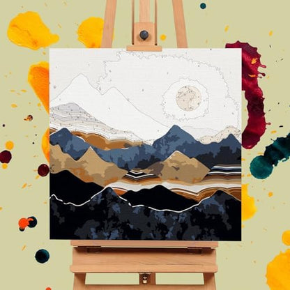 Framed Paint by Numbers Kit for Adults Beginners, Abstract Landscapes - Image 4