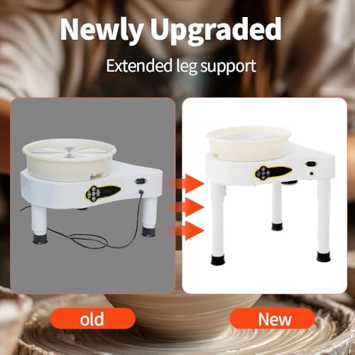 11 inch Pottery Wheel Machine,350W Direct Drive Motor,with LCD Panel，Adjustable Speed Foot Pedal Control,Detachable Basin,Clay Tools for Kids, Adults, Beginners, Art Craft Work Home DIY - Image 5