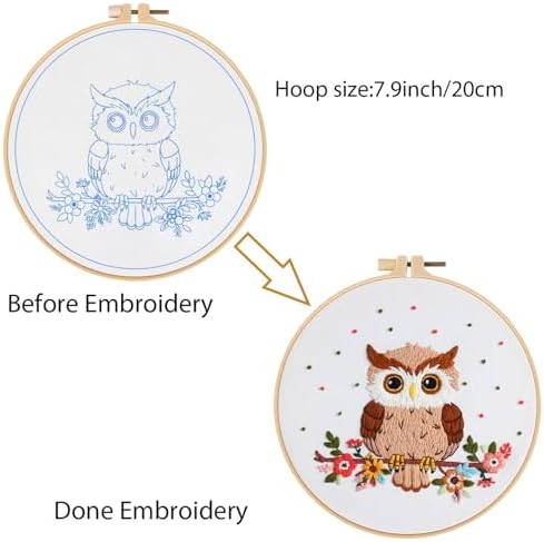 Louise Maelys Cute Owl Embroidery Kit for Beginners Animal DIY - Image 4