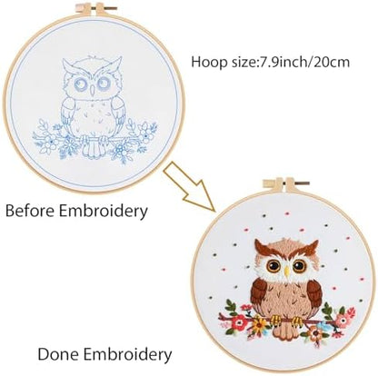 Louise Maelys Cute Owl Embroidery Kit for Beginners Animal DIY - Image 4