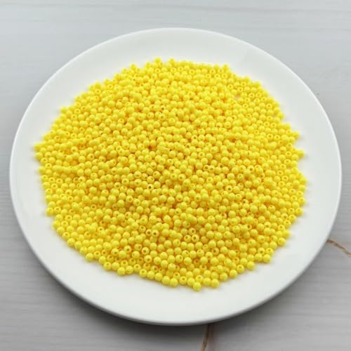2000pcs Acrylic Round Beads for Crafts 4mm Resin Candy Color Spacer Beads with Hole for Jewelry Making Sewing Crafts Decoration Necklaces Bracelets Earrings Supplies(Yellow) - Image 2