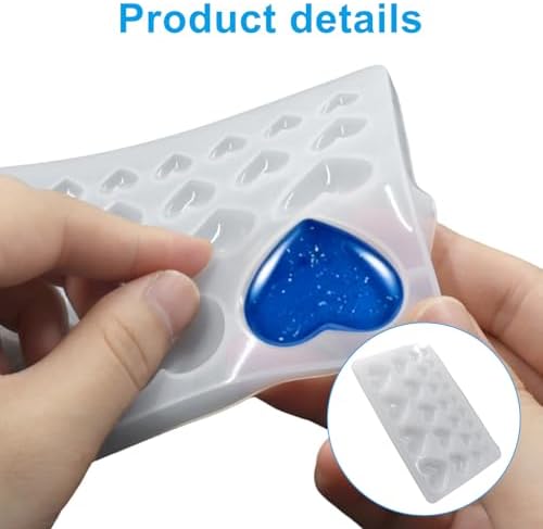 Hitefu Heart Molds Silica Gel 2-Pack White Heart-Shaped Craft Molds - Image 4