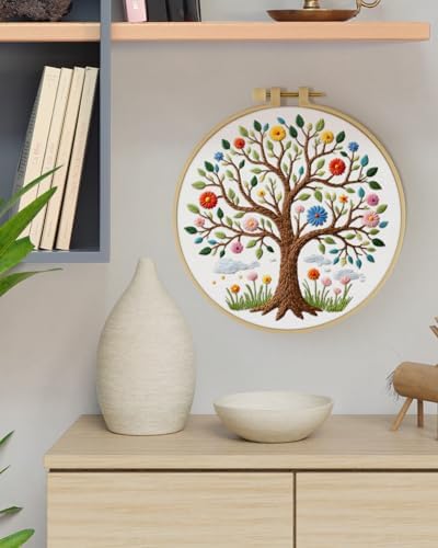 ERKOON Embroidery Kit for Beginners Adult, Cross Stitch Set Include Embroidery Cloth Hoops Threads for Craft Lover Hand Stitch with Embroidery Skill Techniques (Tree) - Image 7