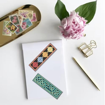 FREEBLOSS 6 Set Cross Stitch Bookmark Kit Cross Stitch Kit Celtic Knots Stamped Embroidery Bookmark with Instruction Cross Stitch Kits for Adults DIY Bookmark Kit 8.66''x3.15'' - Image 6