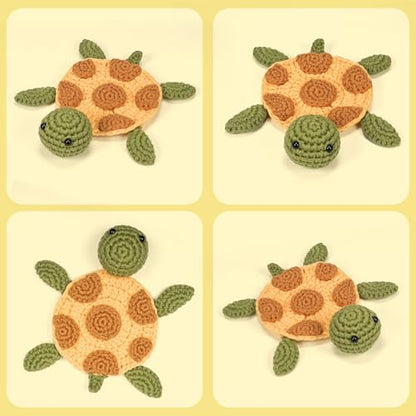 WaldyWop Crochet Kit for Beginners – Easy to Follow Tutorials, Ergonomic Hook & Tangle-Free Yarn, Complete DIY Craft Set for Teen Girls (13+) & Women, Stress Relief & Home Decor (Turtle Coaster) - Image 6