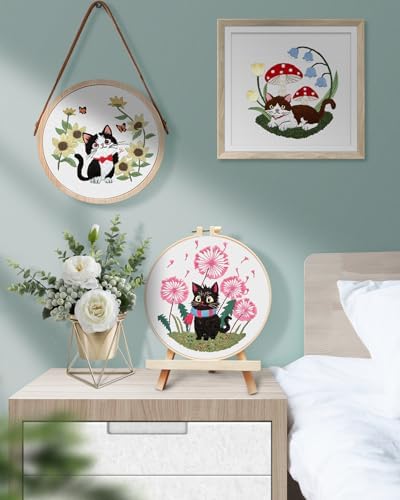TINDTOP Embroidery Kit for Adults, Cat Embroidery Practice Kit - Image 6