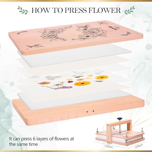 Aboofx Large Flower Press Kit, 11.8" x 8.3" 6 Layers - Image 3