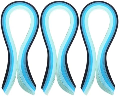 PATIKIL 390 x 7mm Rainbow Quilling Strips Paper,300 Pcs Origami Paper Quilling Strip for Art DIY Hand Craft Christmas, Gradient Blue by PATIKIL