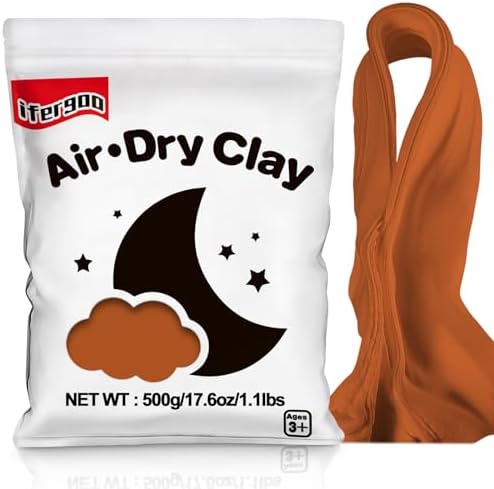 ifergoo 500g Brown Air Dry Clay, 1.1LBS DIY Creative Modeling Clay for Kids by iFergoo