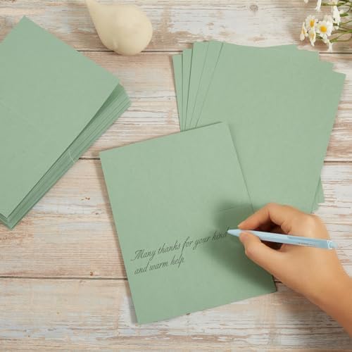 50 Pack Blank Folded Cardstock Cards, Sage-Green, 3x5 - Image 5