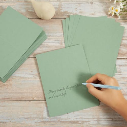 50 Pack Blank Folded Cardstock Cards, Sage-Green, 5x7 - Image 5