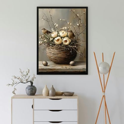 MBNTJHT Bird Paint by Numbers Kit for Adults,Birds Flowers Paint by Number Kits for Adults Beginners,Unframed Flower Basket Digital Oil Painting Crafts for Wall Decor Gifts 16X20 Inch. - Image 5
