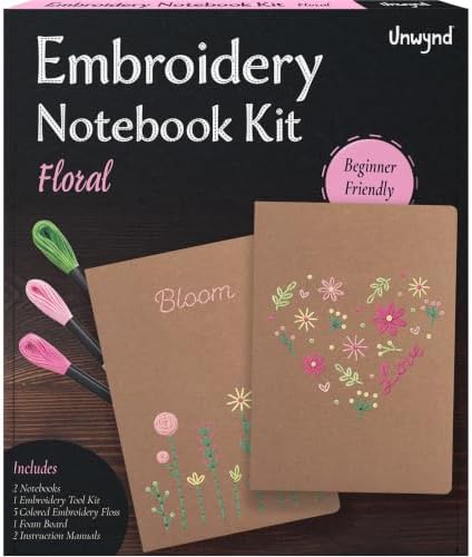 Unwynd Embroidery Kit Floral for Adults and Beginners, Cross stitch Crafts by Unwynd