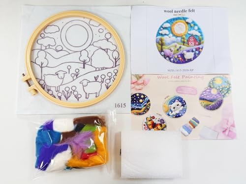 CaptainCrafts DIY Needle Felting Kit for Adults Lambs' Haven Pattern - Image 3