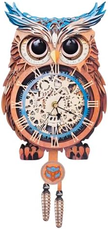 KAAYEE 3D Puzzles for Adults Owl Clock Bird Wooden Puzzle DIY Craft by KAAYEEDirect