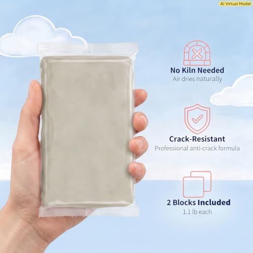ZEHIQ Air Dry Clay-6.6 lbs Natural White Pottery Clay for Craft Projects - Image 2