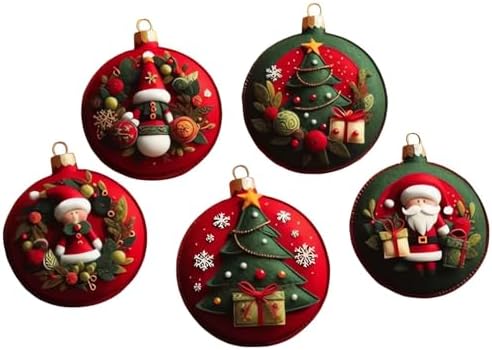 DIY Christmas Felt Patch Kit, Felt Christmas Ornaments, Craft Set with Pre-Cut Felts Sheets, Holiday Craft Kit for Family Fun, Beginner-Friendly, Handmade Xmas Decorations for Tree & Home (#C) - Image 2