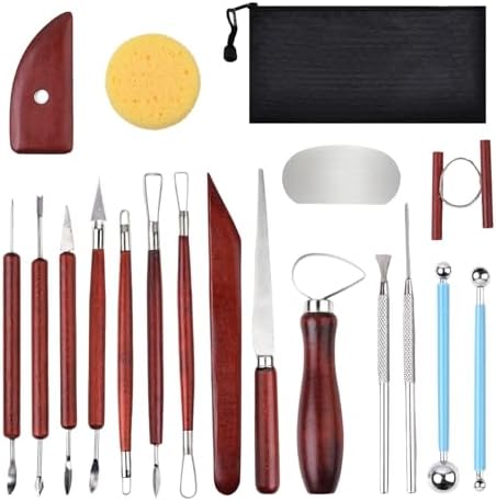 18pcs Clay Sculpting Tools, Basic Polymer Clay Pottery Carving Tool Kit by Blisstime