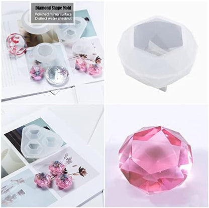 6 PCS 3D Diamond Gem Silicone Molds - Clear Diamond Molds for Making Clay, Resin, Epoxy Crafting Projects - Image 4