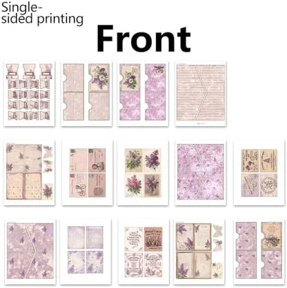 Lilac & Lace Reverie Junk Journal Folio Kit, Vintage Scrapbook DIY Handcraft Supplies, Creative Mini Folder & Booklet Making Set for Handmade Art Projects - Image 4