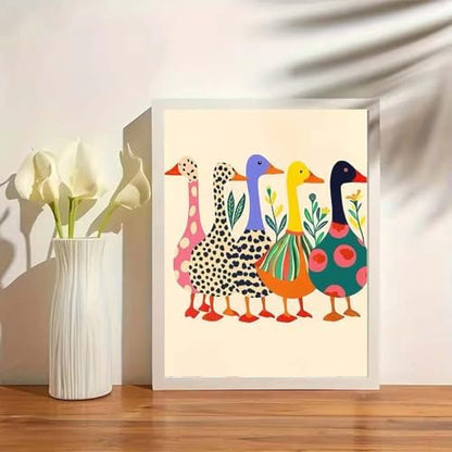 GEMOUJ Duck Paint by Numbers Kits for Adult,Colorful Duck Paint by Numbers Kit for Adults Beginners, DIY Animal Acrylic Painting on Canvas for Adult, Home Wall Decor 16 x 20 inch - Image 3