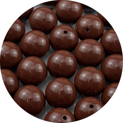 40pcs Acrylic Round Beads for Crafts 20mm Resin Candy Color Spacer Beads with Hole for Jewelry Making Sewing Crafts Decoration Necklaces Bracelets Earrings Supplies(Brown) by Unknown