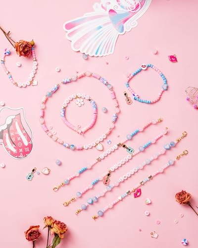 Goldwise Lover Themed Friendship Bracelet Kit for Fans, 2 Boxes Valentine’s Day Bracelet Making Kit with Clay, Glass, Seed Beads and Heart Charms, Inspired by 2019's Iconic Album, Birthdays Gifts - Image 4