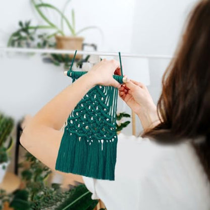 INFUNLY Christmas Tree Macrame Kit Macrame Wall Hanging Macrame DIY Kit for Beginners Handcraft Macrame Hanging Kit Macrame Starter Kit Ornaments for Christmas Home Room Decor with Instruction - Image 5