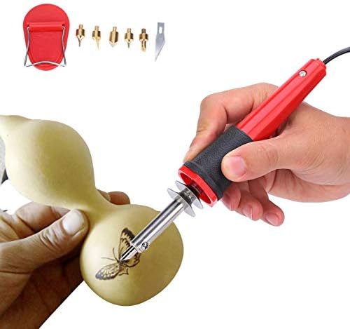 Soldering Iron Kit Wood Burning Tool, Piece Wood Burning Pen Set, Electric Soldering Iron Set Wood Burning Pen Engraving Carving Pyrography Tool 40W for DIY Enthusiasts(AC110V-US Plug) - Image 6