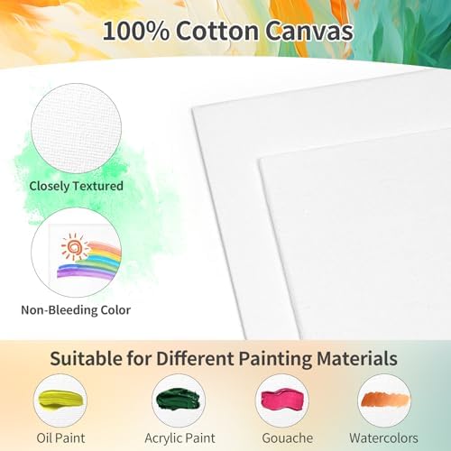 8 Pack 8 * 10In Canvas Boards for Painting, Art Canvas for Drawing with 16 Brushes & 8 Paint Trays & 16 Acrylic Paint, Mini Painting Canvas with Easel Set, Painting Kits for Adults Party - Image 4