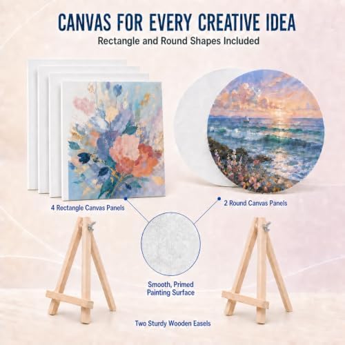 Hdviai Sip and Paint Kit for Couples, 56-Piece Set with Easels and Canvas - Image 4