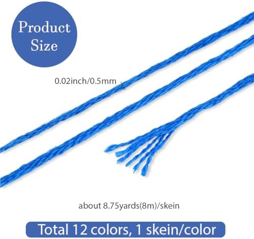 12 Skeins Blue Gradient Embroidery Thread Floss for Hand Sewing - Image 2