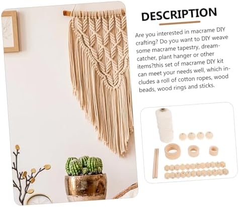 Mobestech DIY Macrame Kit for Adults Handcrafted Cotton Rope Wall Hanging Supplies Creative Tapestry Craft Set for Beginners for Home Decor and Personal Projects - Image 4