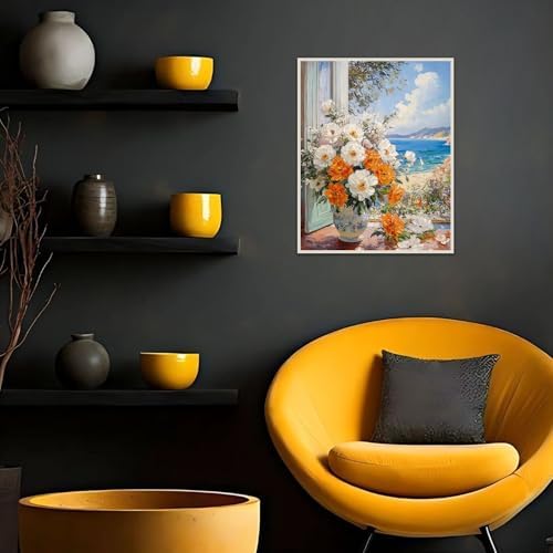 Banket Paint by Numbers Kit for Adults Beginner Flower DIY Painting Kits for Adults Bottle Flowers Easy Adult Paint by Number Kits on Canvas Color by Numbers for Gifts Home Wall Decor 16x20 Inch - Image 3