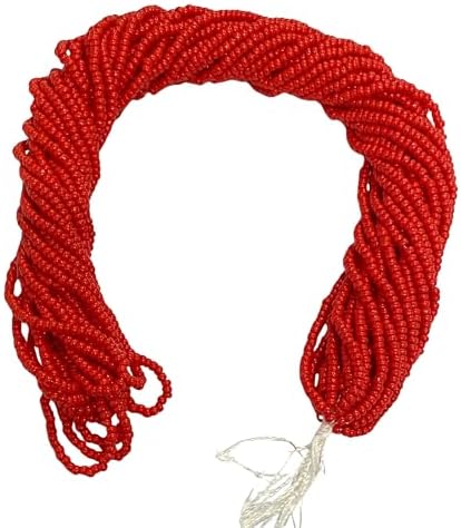 11/0 Glass Seed Beads, 12 String Hanks, Small Craft Beads, 2 mm (Red) by Unknown
